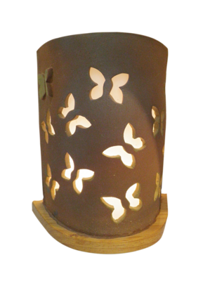Lampara medio cilindro mariposas
